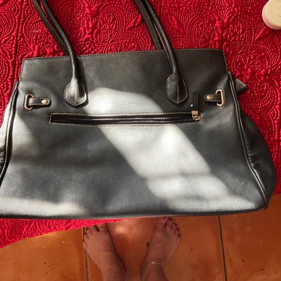 Pleather satchel with nylon lining and baseball top stitching - Picture 16 of 16